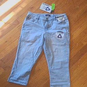 d.jeans light blue, recycled Denim, high waisted Capri jeans Size 12